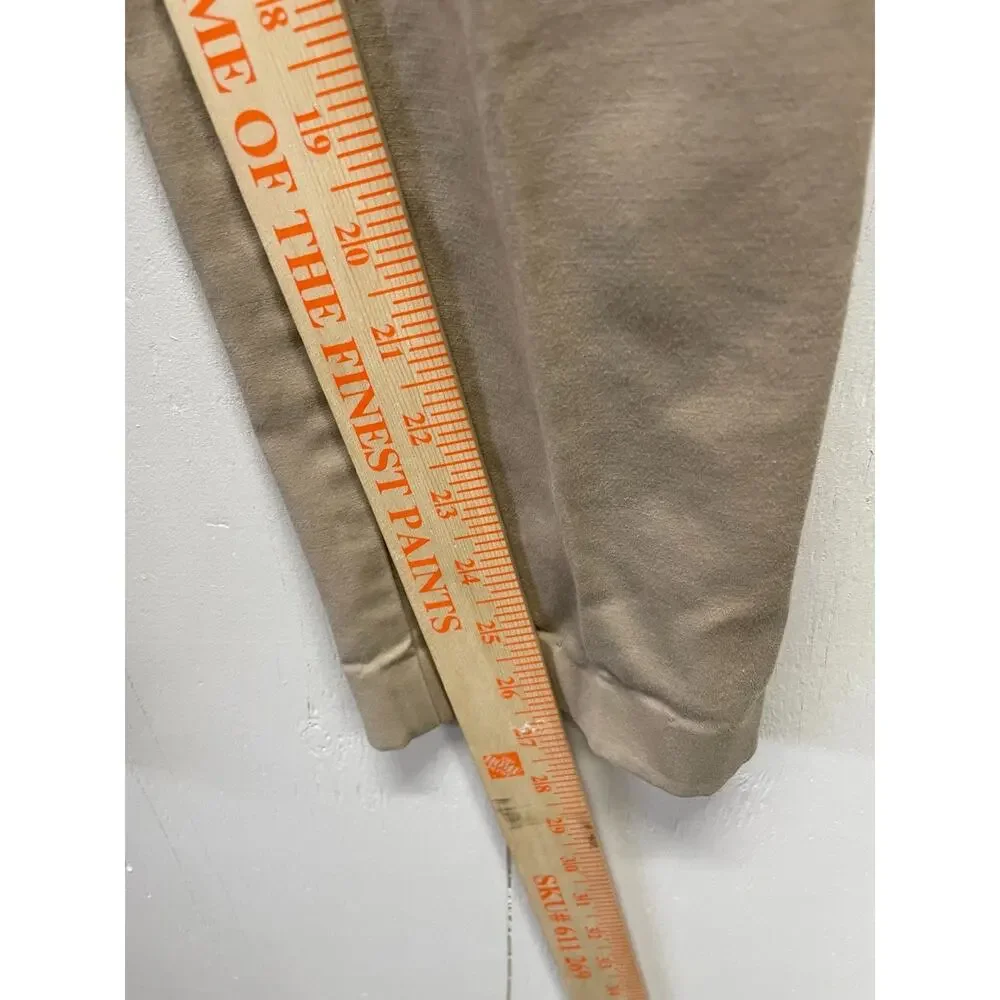 Michael Kors Ankle Pants Gold Hardware Detail Khaki Beige Cropped Size 8